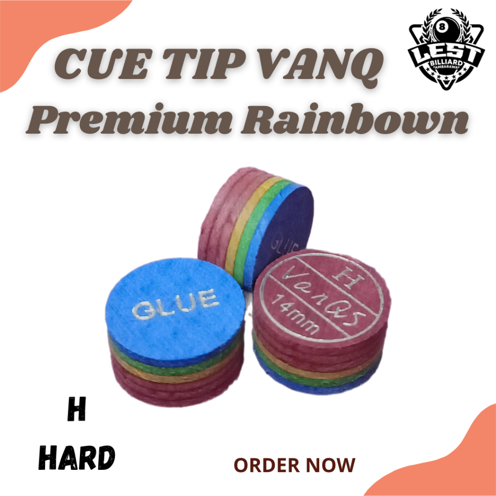 Vanqs Cue Tip Premium Rainbown - Tip Stik Billiard - Tip Billiard