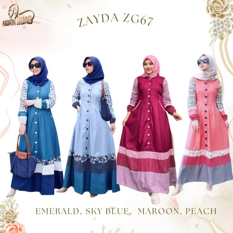 Zayda ZG67, Gamis dewasa, gamis kekinian, gamis terbaru, gamis remaja, gamis ootd