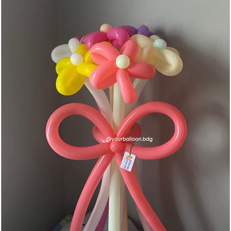 Buket Balon Bunga (tangkai panjang) Bandung - Bouquet flower balloon