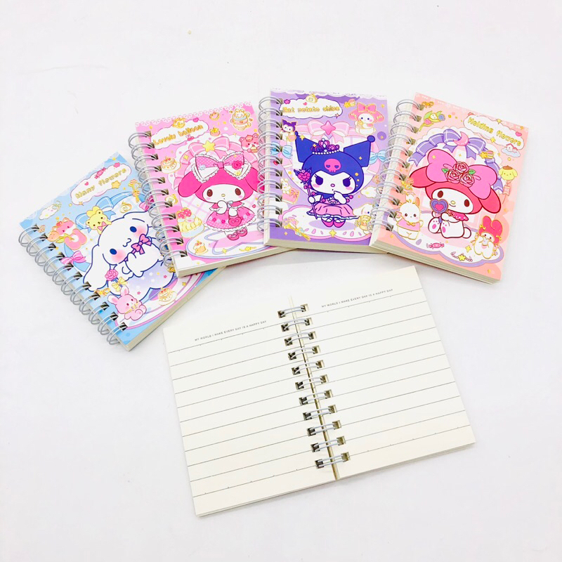 

(A7) NOTEBOOK SPIRAL 666-1 SANRIO (80 LEMBAR) / BUKU TULIS CATATAN / MEMO NOTEPAD CINNAMOROLL KUROMI