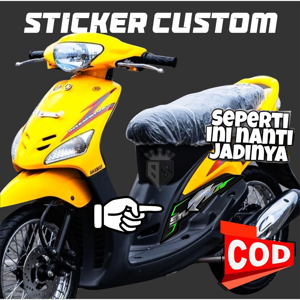 STICKER VINYL PELINDUNG DASHBOARD SAMPING BELAKANG (DEKAT PIJAKAN KAKI) MIO SPORTY MOTIF 5TL  / STIC