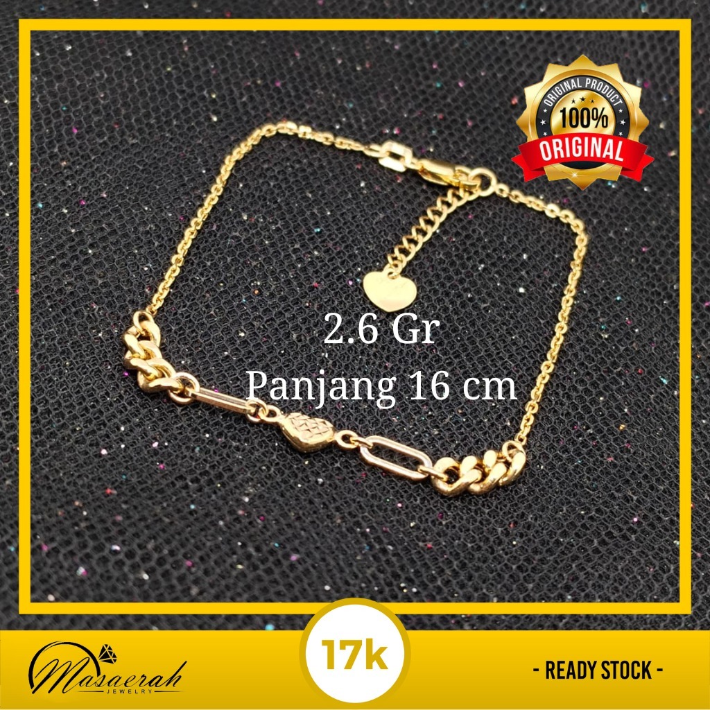 Gelang Rante Dewasa Emas 17K - 2.6 Gr Kadar 750 - 1915