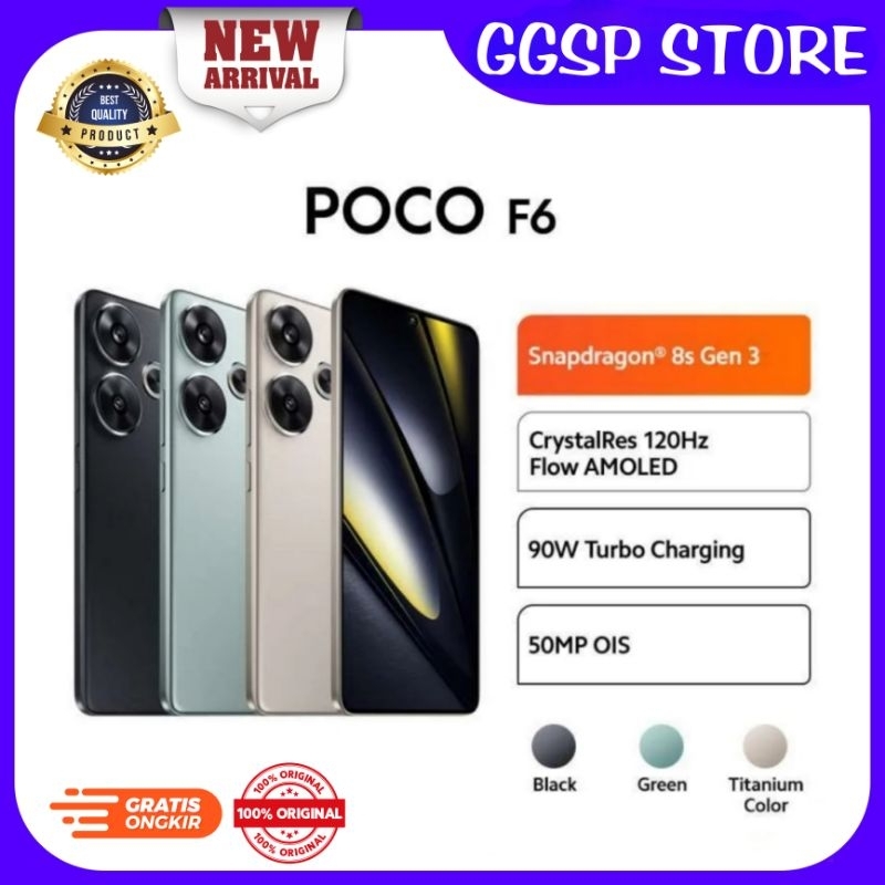 Xiaomi Poco F6 5G 8/256GB 12/512GB  Snapdragon 8s Gen 3 - Garansi Resmi