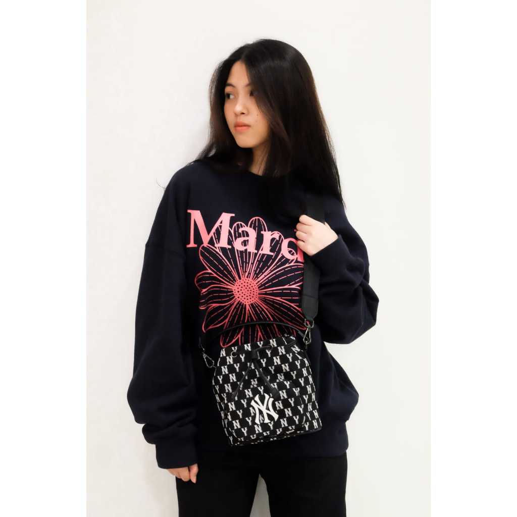 MLB MONO JACQUARD BUCKET BAG BLACK