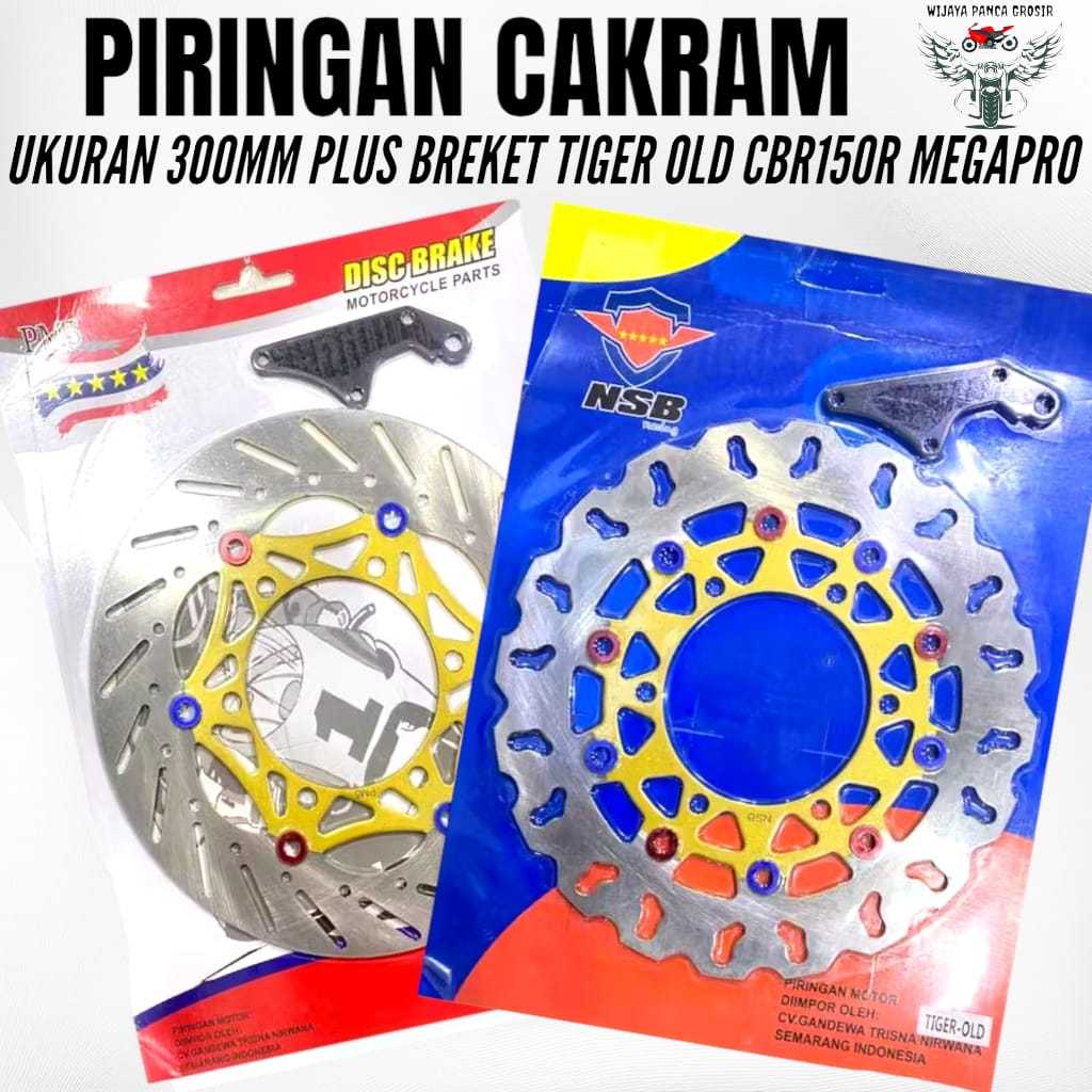 PIRINGAN DISC CAKRAM DEPAN LEBAR 300MM PLUS BREKET PNP TIGER OLD CBR150R MEGAPRO WJY555