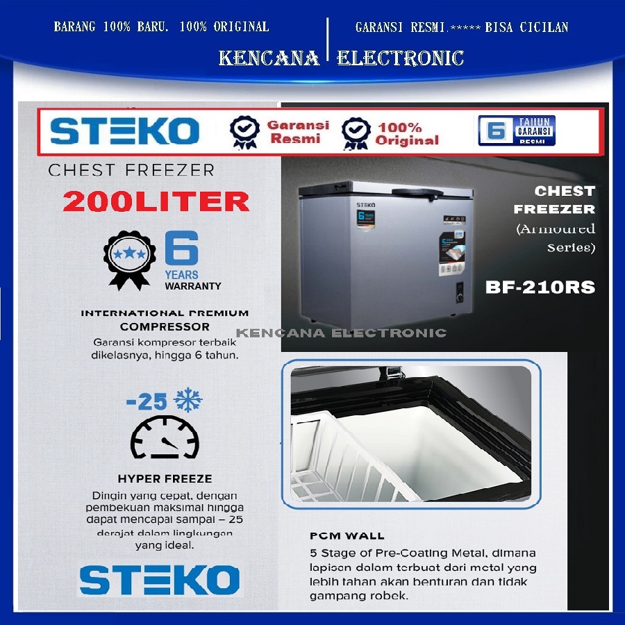 STEKO CHESS FREZER BF-110S 100L/BF-210S-200L /BF-330S-300L-BOX Freezer Pendingin/Pembeku9