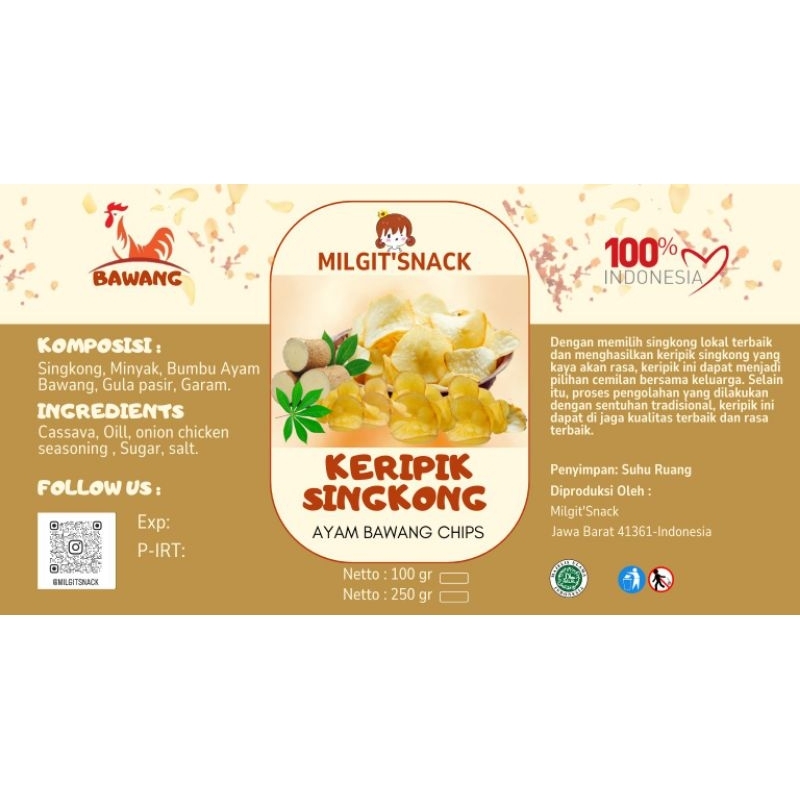 

Keripik singkong Ayam Bawang