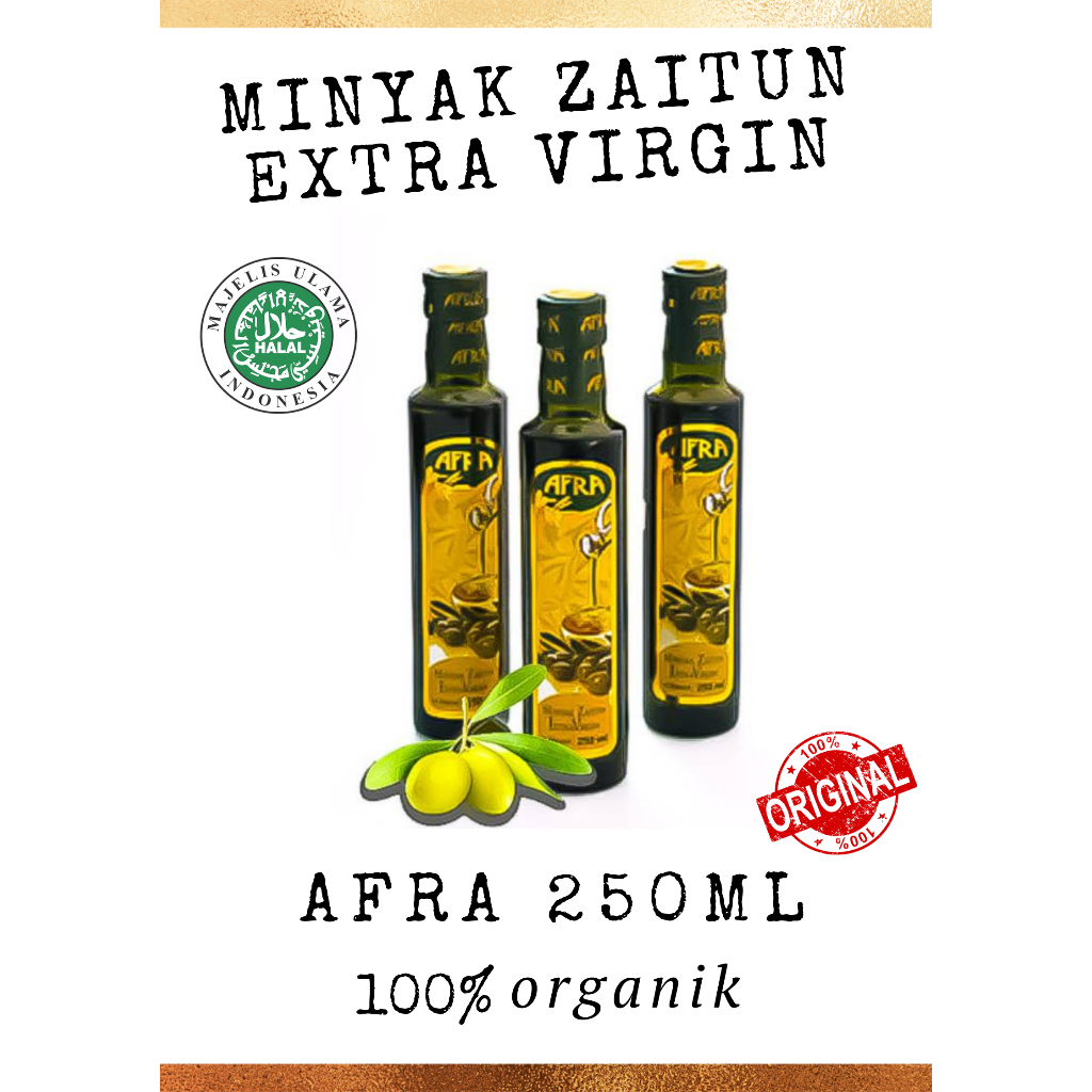 

Minyak Zaitun AFRA 250ml Extra Virgin I Zaitun Afra Extra Virgin Oil