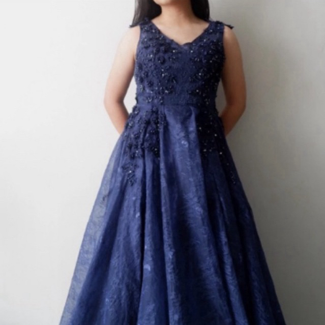 [PRELOVED]baju pesta gown navy blue