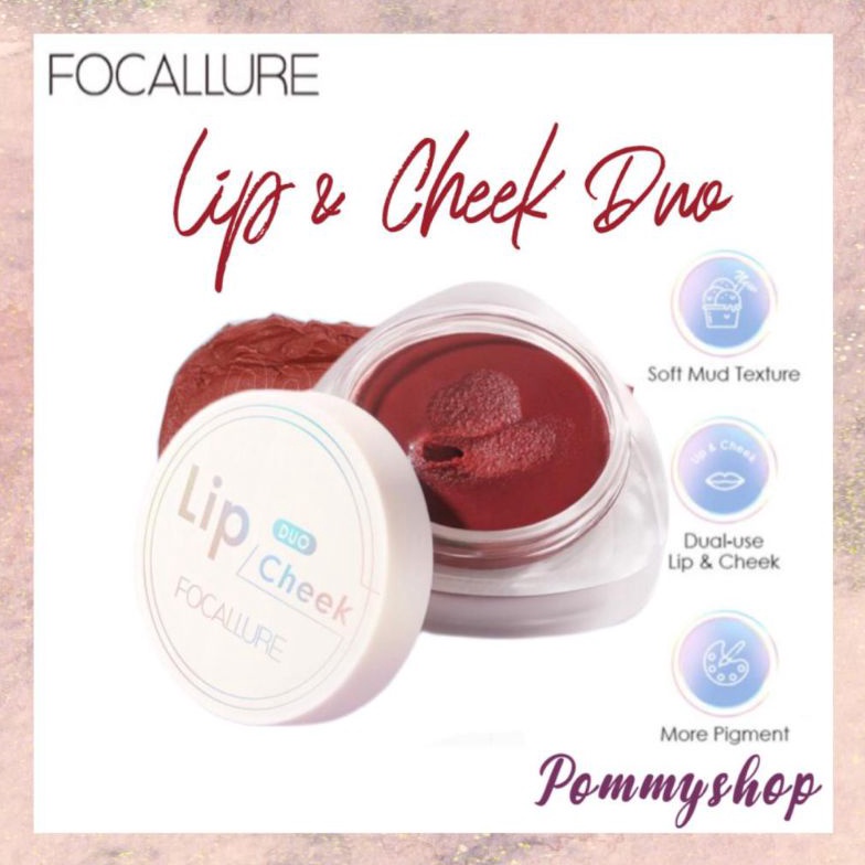 KODE C46V Focallure Creamy Lip  Cheek Duo  Dual Use Lip Mud Lip Clay  Velvet Hazy Matte Check