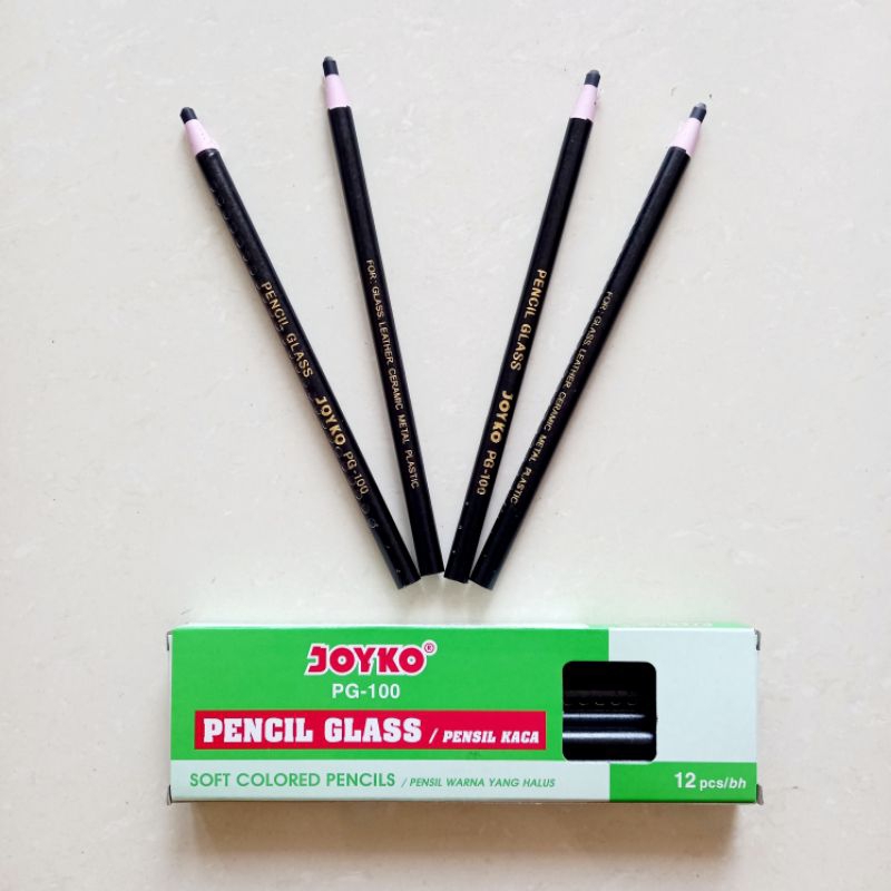 

[ LUSIN MURAH ] Pensil Kaca Dermatograph / Pencil Glass - Joyko PG-100 Hitam Biru Putih / Kaca Kulit Keramik Logam Plastik