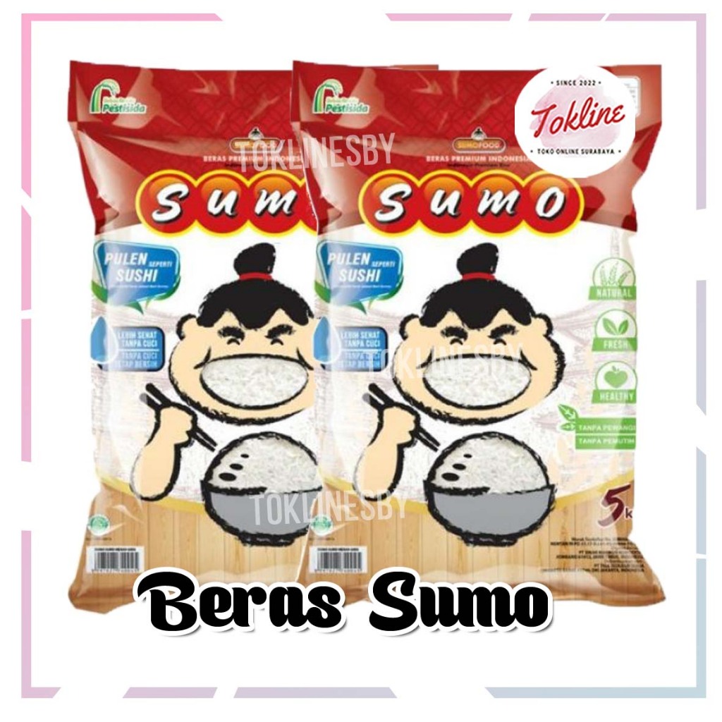 

[ 1 Paket isi 2 ] SUMO BERAS PREMIUM PUTIH KEMASAN MERAH 5kg