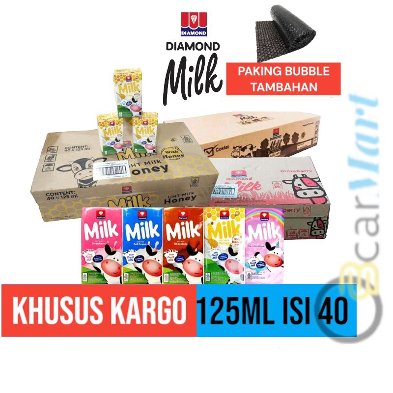 

[KHUSUS KARGO] Depo Susu UHT DIAMOND 1 Dus 125ml isi 40 Aneka Rasa