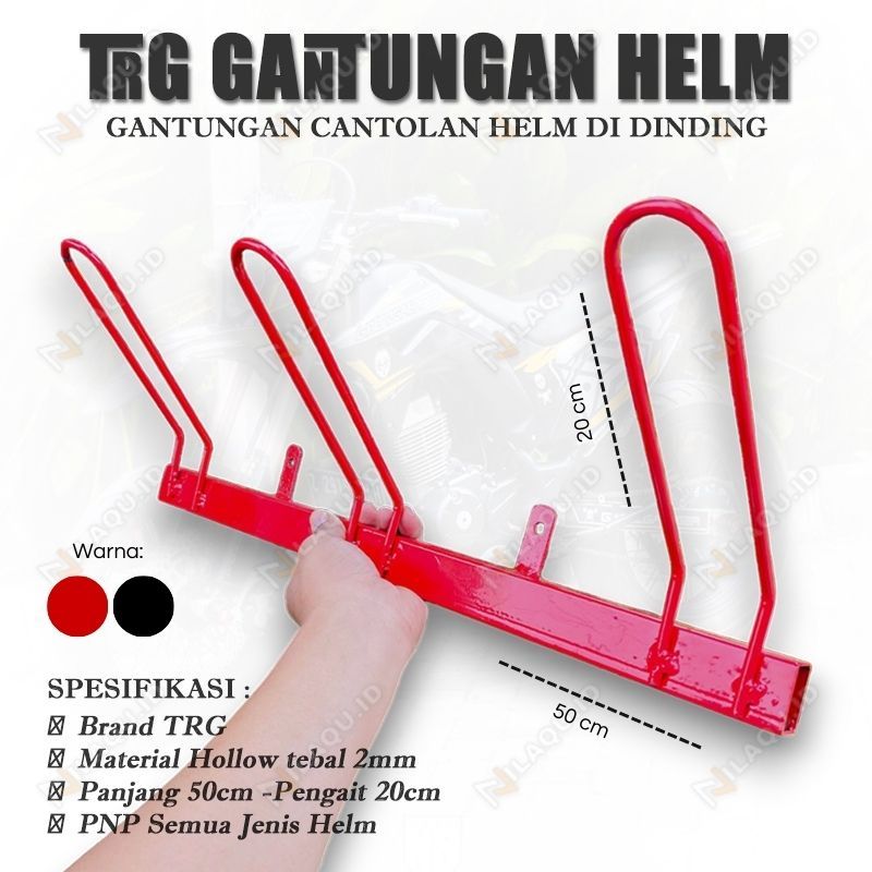 Gantungan hanger rak gantung helm motor model horizontal cantelan helm multifungsi