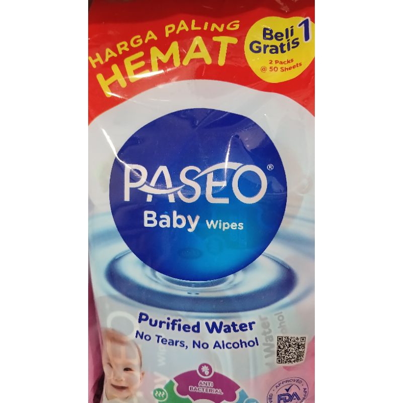 Paseo baby wipes 50s