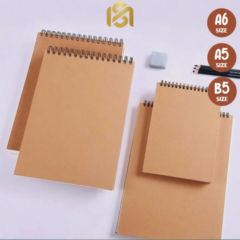 

WATERCOLOUR / WATERCOLOR BUKU SKETSA 40 SHEET / WATER COLOUR BOOK COVER VINTAGE A6 / A5 / B5