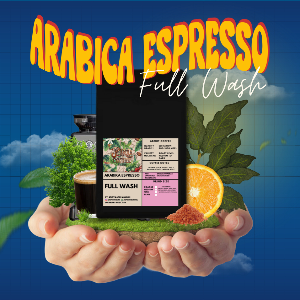 

Kopi Arabika ESPRESSO FULL WASH Sukabumi (500 Gr) - Medium to Dark - Kopi Bubuk