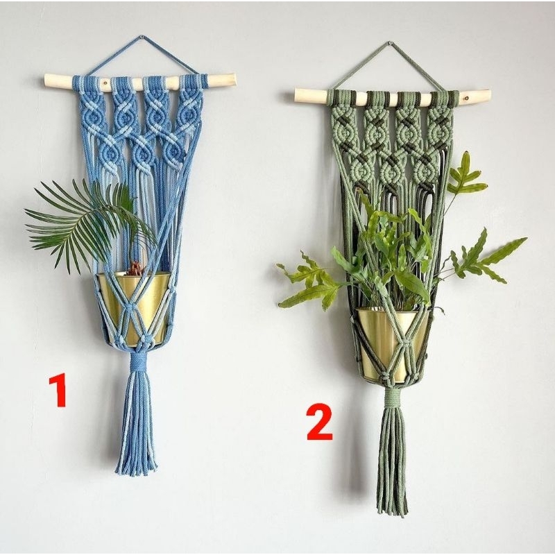 macrame plant hanger, macrame gantungan pot, macrame hiasan dinding