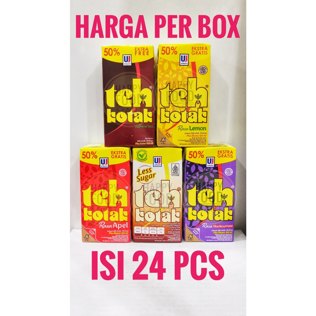 

[HALAL] TEH KOTAK 300 ML KARTON/ULTRA TEH MELATI DUS RASA LEMON/APEL/APPLE/BLACKCURRANT/LESS SUGAR