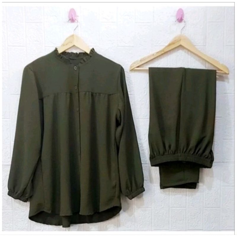 MAULIDA STELAN /SATU SET STELAN MAULIDA ~ SETELAN CRINKLE AIRFLOW WANITA //ONE SET CRINKLE AIRFLOE  