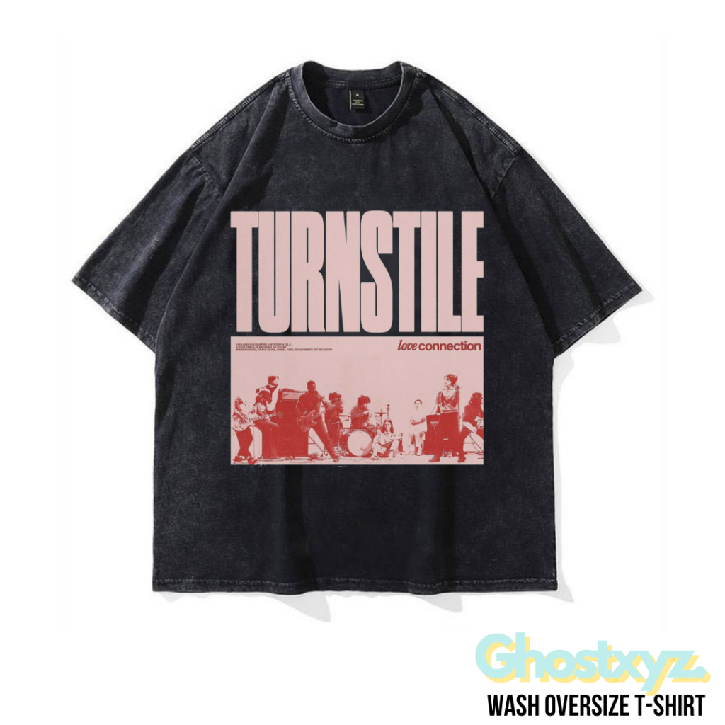 Ghostxyz T-Shirt Turnstile Wash Oversize Vintage Tee Baju Kaos