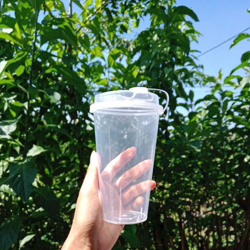 Gelas Cup 500ml Thinwall Injection || plastik PP Inject Tutup Bening