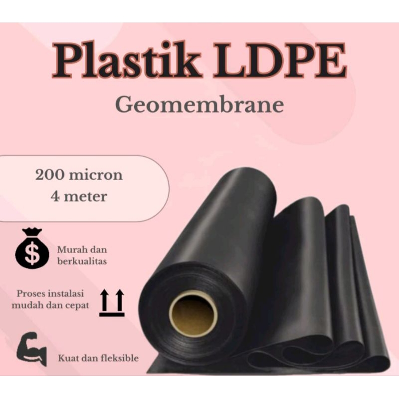 GEOMEMBRAN HDPE TEBAL 200 MICRON LEBAR 4 METER