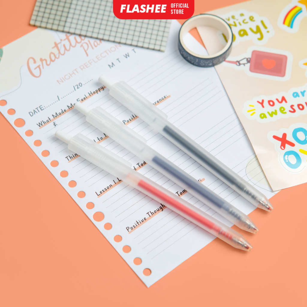 Flashee Pen Gel Mekanik Click and Go Basic Ballpoint Pulpen Narita Gel Mekanik 0,05 mm