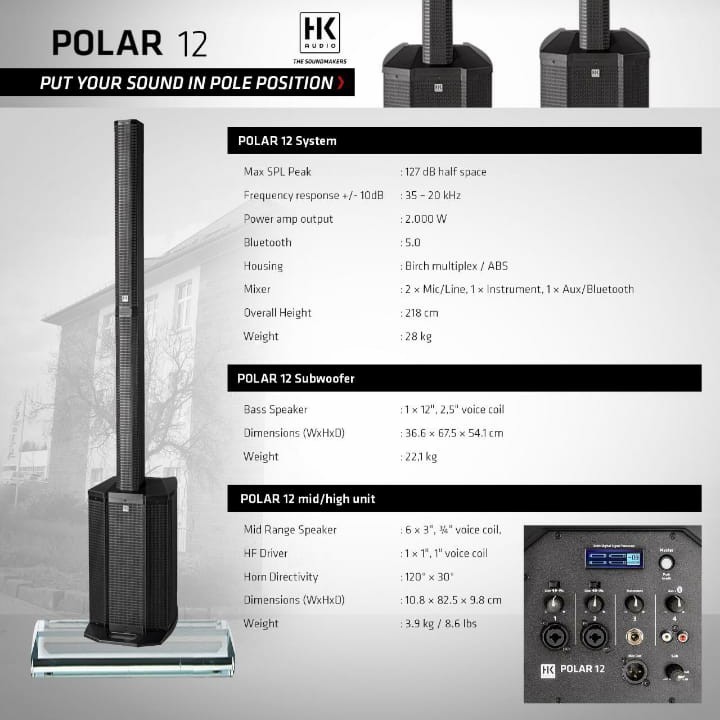 Speaker HK Audio Polar 12 original speaker Aktif bluetooth Polar12