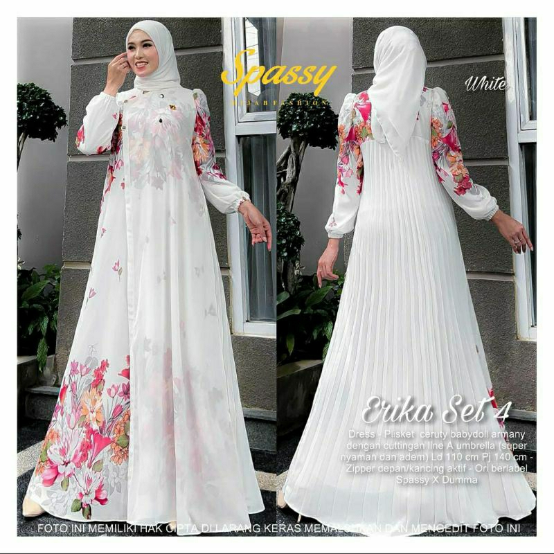 GAMIS PESTA MEWAH ELEGAN ERIKA SET  / GROSIR BUSANA SURABAYA / COD BAYAR DITEMPAT / MODEL UWAIS / MO