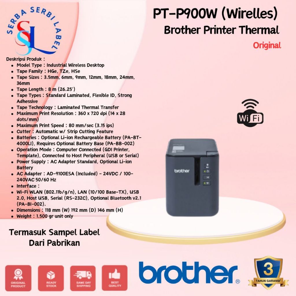 BROTHER Printer Label P-Touch PT-P900W [WiFi Label Maker]