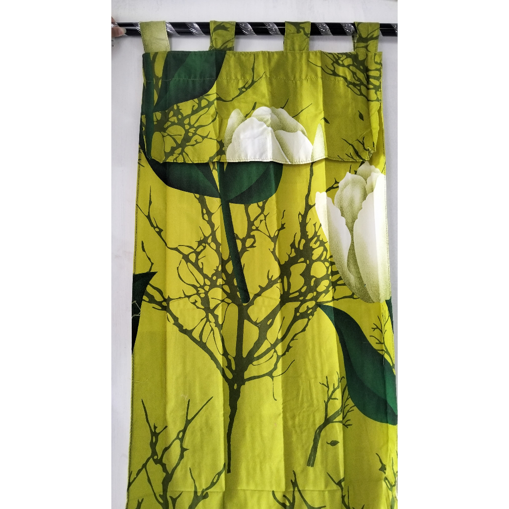 (COD) Gorden Kaca Minimalis / Gorden Jendela Minimalis Motif Bunga Tulip
