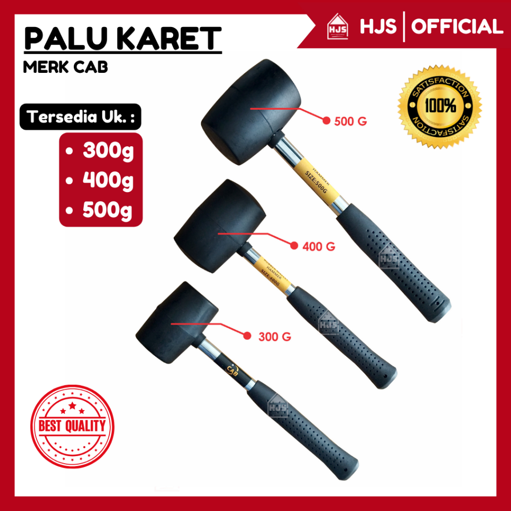 [HJS] Palu Karet - Palu Keramik - Palu Granit High Quality Gagang Besi Martil Rubber Hammer Handle