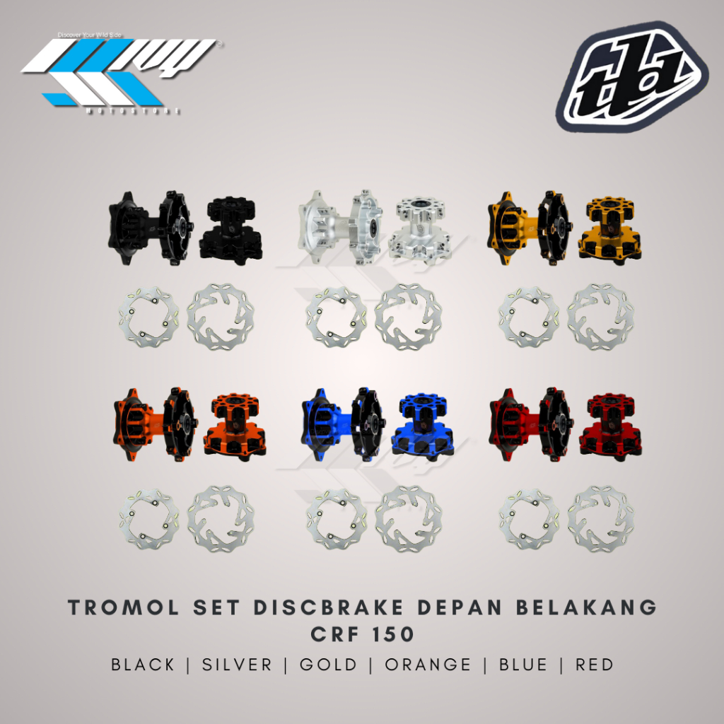Tromol 36H Set Discbrake Depan Belakang CRF 150 Piringan Hub TLD