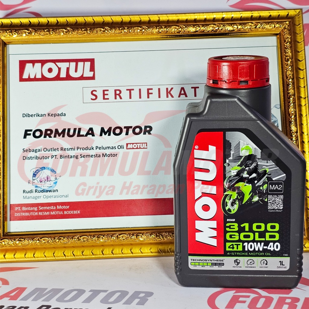 Oli Motul 3100 Gold 4T All Series (Synthetic) Oli Mesin Motor 4TAK Manual (Resmi Motul Garage x