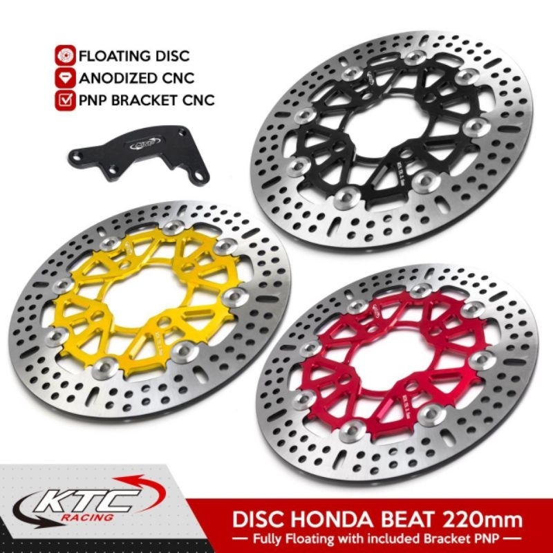 KTC Disc brake piringan cakram depan beat 220mm/Piringan beat disc cakram depan beat cnc 220mm