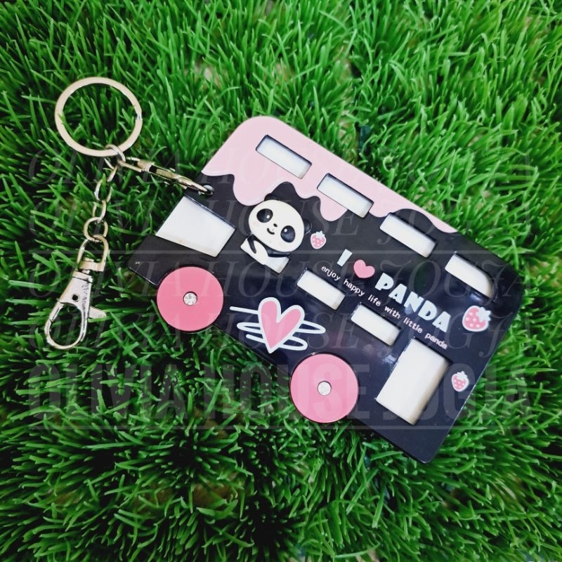 

ID Card Holder Panda Love Akrilik Hitam Gantungan ID Card Bus Panda Card Set Holder Panda Hitam