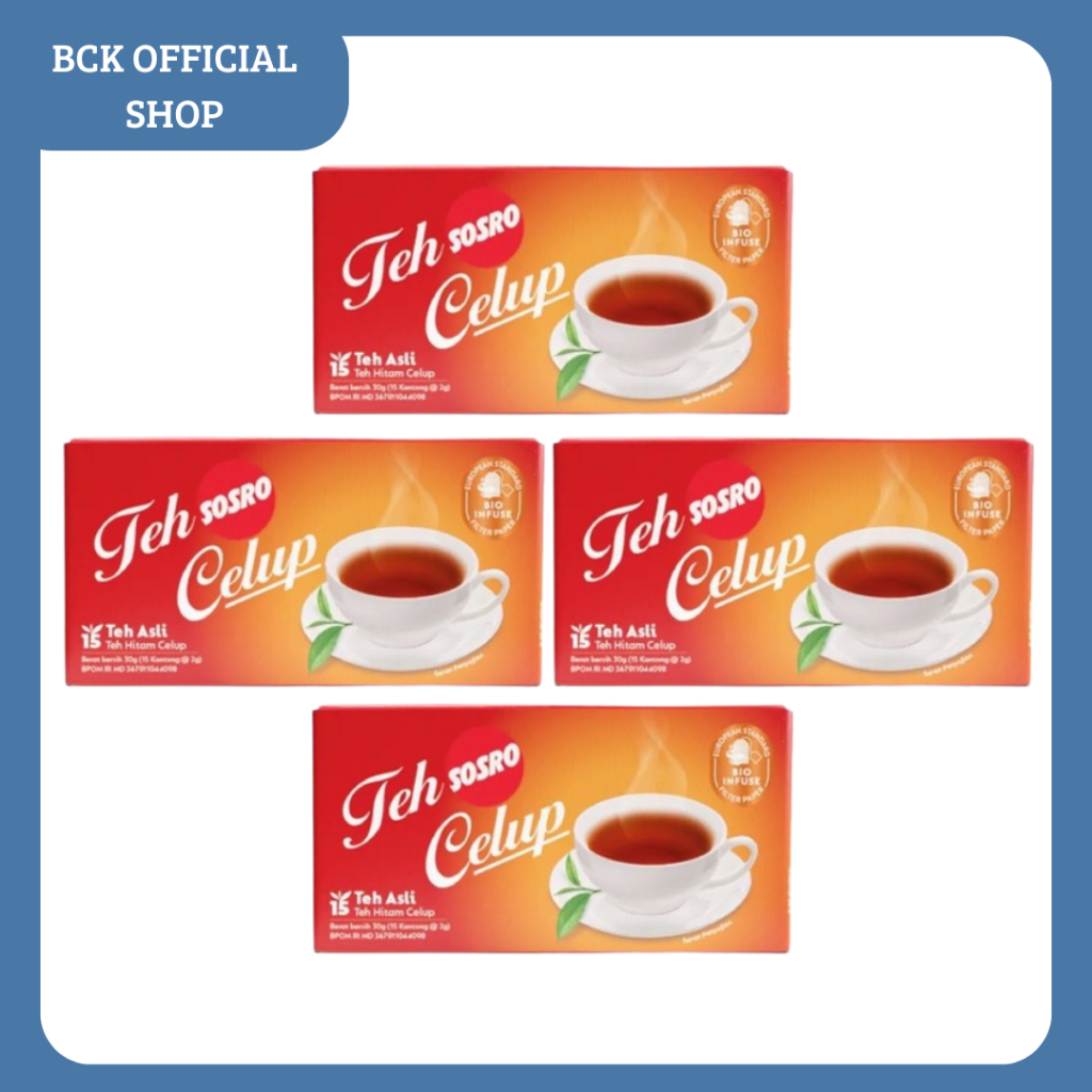 

Teh Celup Sosro /Teh Hitam Asli 15 kantong (1box)