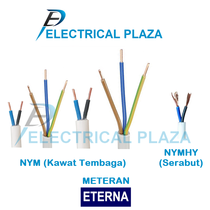 Eterna Kabel Listrik Meteran (Per 1 Meter) NYM (Kawat Tembaga) 2x1.5 2x2.5 3x1.5 3x2.5 MM atau NYMHY