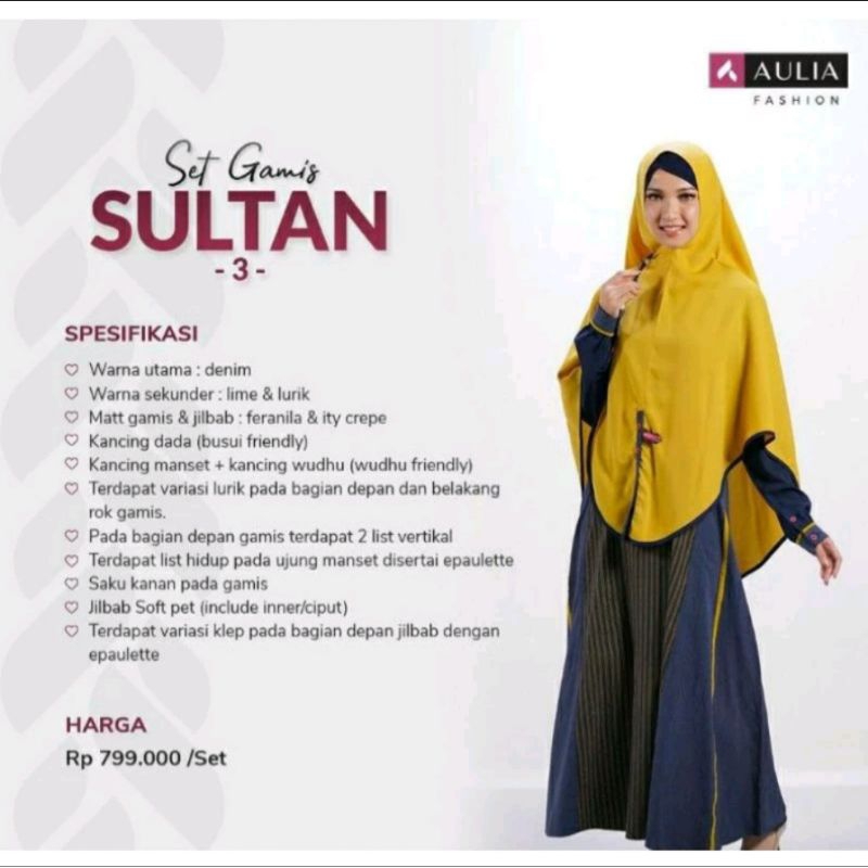 Gamis Aulia Sultan 3 , Set Gamis Sultan 3