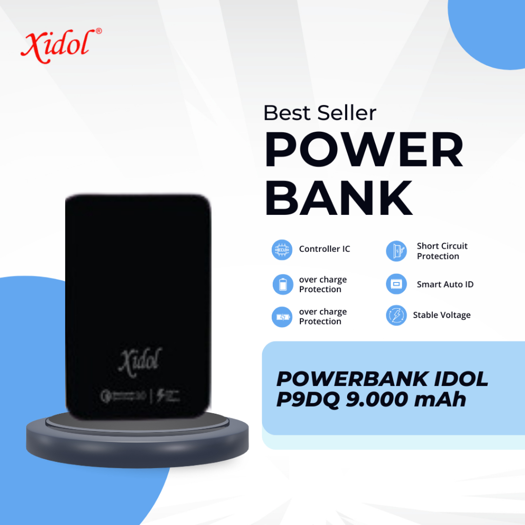 POWERBANK XIDOL P9DQ 9.000 mAh fast charging 18 watt