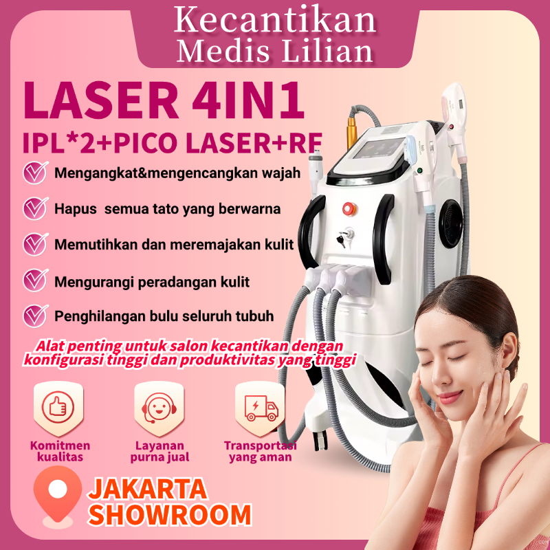 4in1 Picosecond laser+IPL laser Hair Removal Laser menghilangkan Tattoo OPT SHR + RF 3 in 1 laser nd