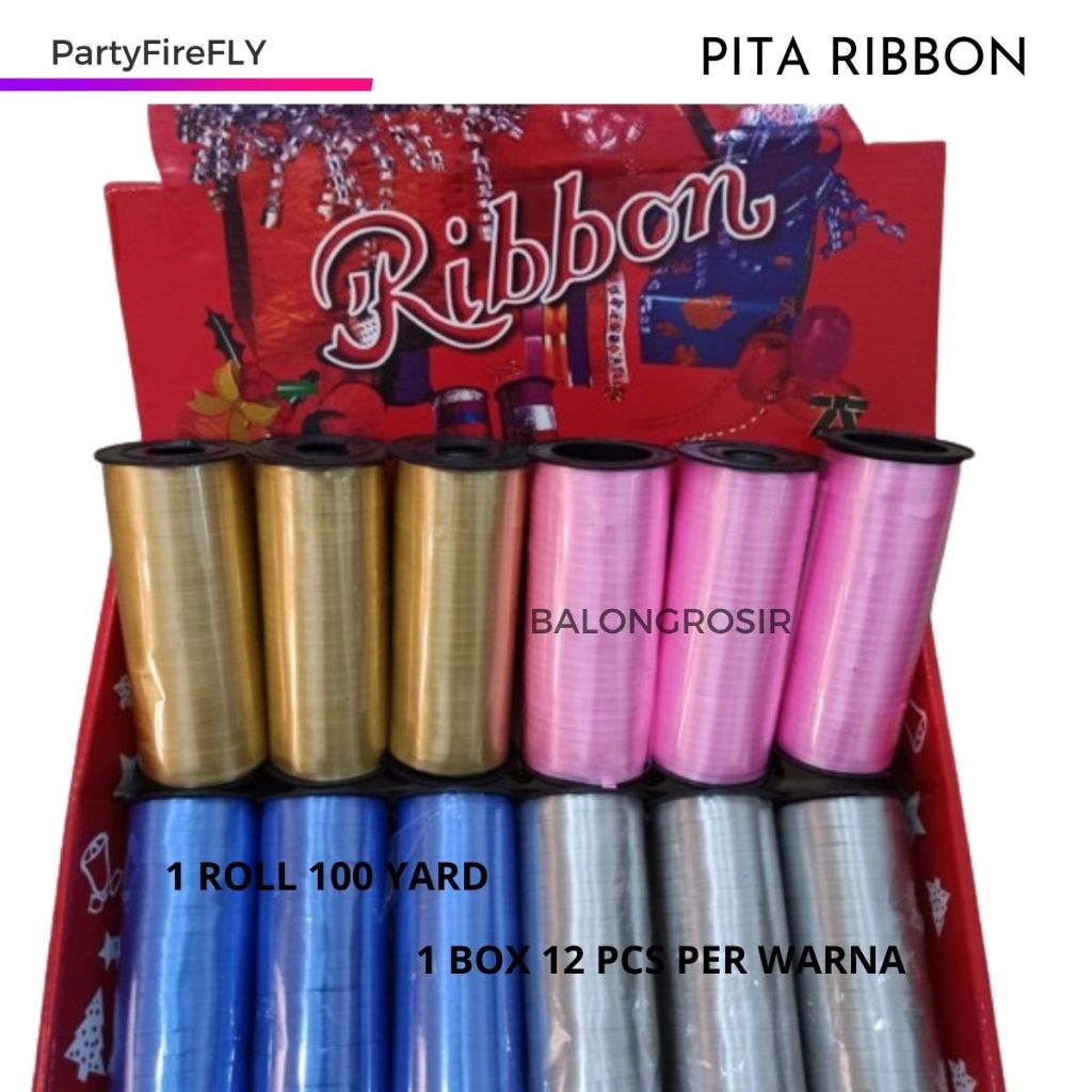 

Pita Balon / Curly Ribbon / Tali Balon/Pita Balon Pita Pesta Pita Warna Warni Tali Balon 12 PCS PLUS BOX