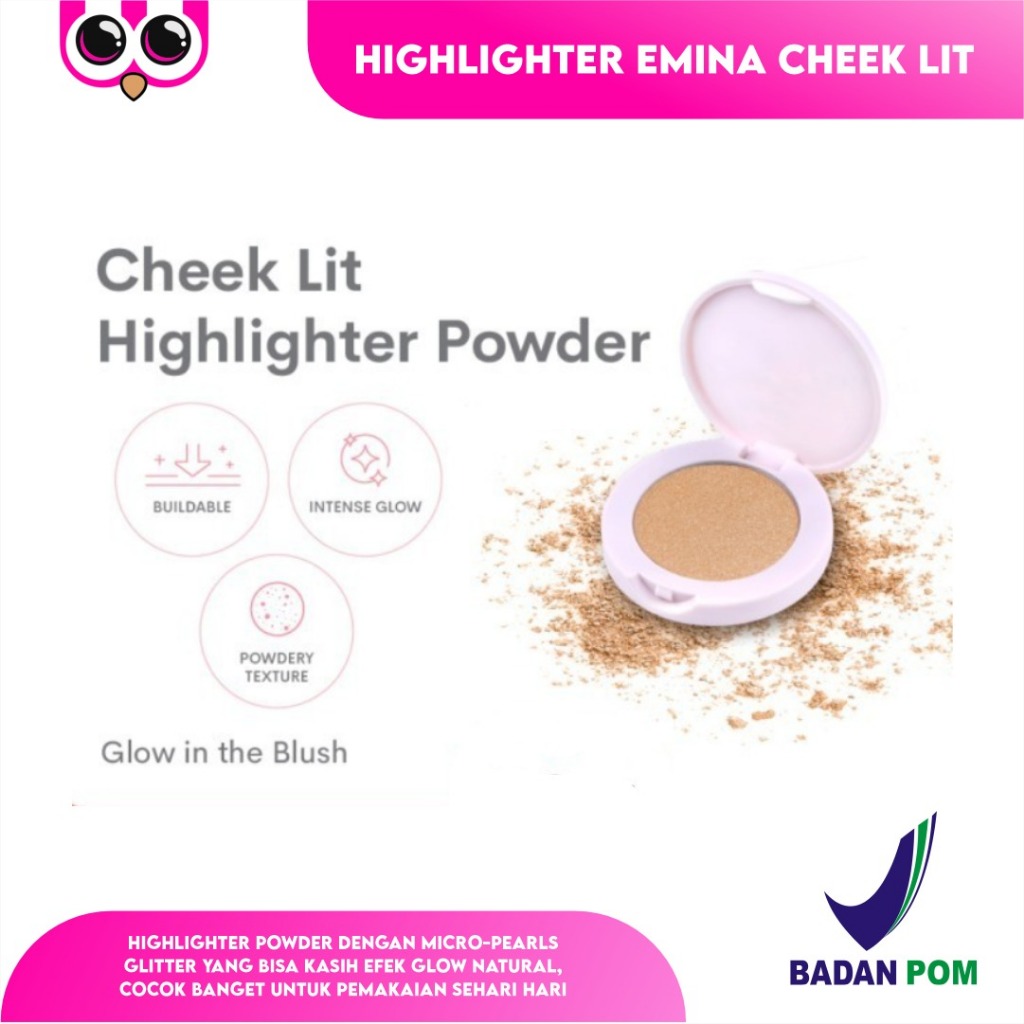 HIGHLIGHTER EMINA CHEEK LIT HIGHLIGHTER POWDER CREAM MAKEUP WAJAH
