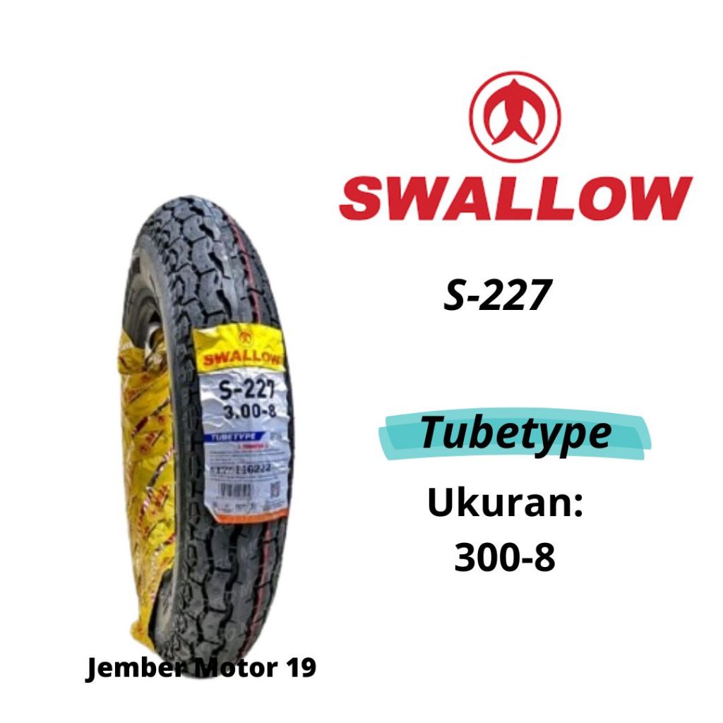 BAN LUAR MOTOR SWALLOW 300-8 atau 300X8 S227 (BAN VESPA RING 8)