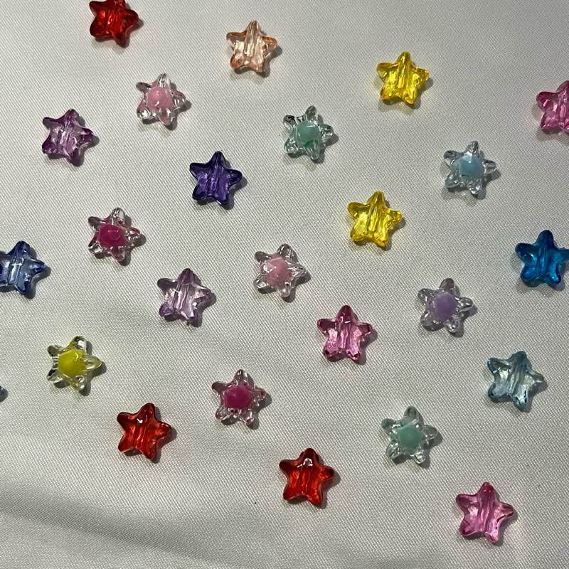 Manik Bintang Isi Pastel Warna Warni 3 Ukuran Mix Warna | Manik Luxury Murah Import Taobao China Ter