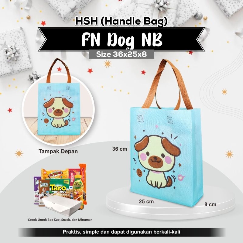 

Tas spunbond/kain tipe flatbag souvenir ulang tahun/birthday anak - blue dog