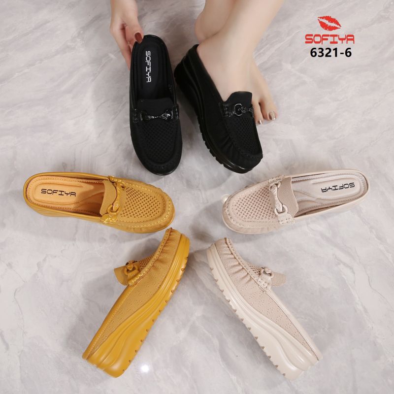 sandal wedges bustong wanita sofiya 6321-6