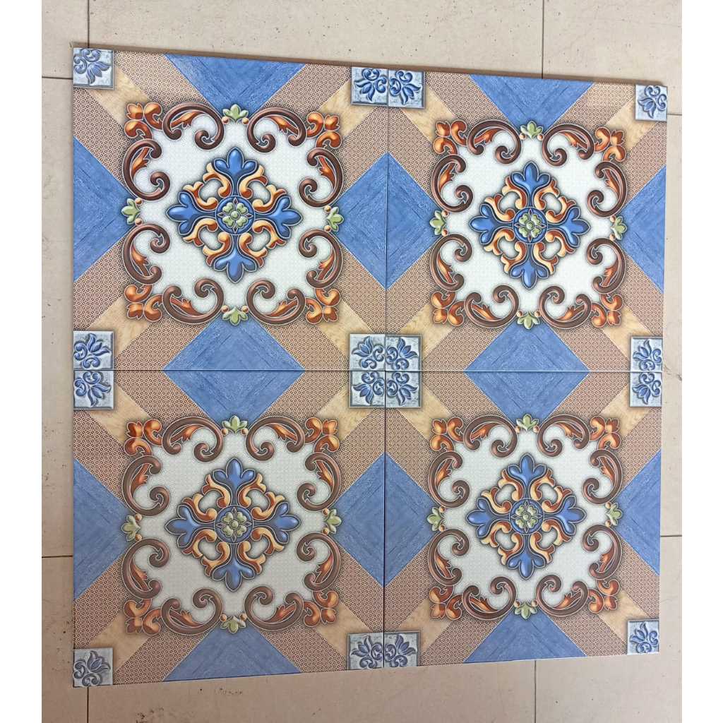 KERAMIK LANTAI GLOSSY 40X40 HERA BIRU BY BRILLIANT CERAMICS