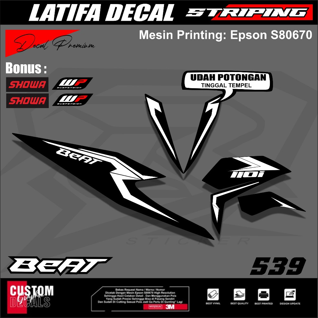 Striping Sticker Beat Deluxe 2020-2023 - Cutting Sticker Simple List Beat Deluxe